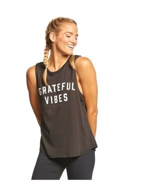 Spiritual Gangster Black 'Grateful Vibes' Muscle Tank medium